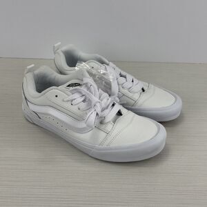 Vans Knu Skool White Leather Skate Shoes W/ Extra Laces Size 10 NEW